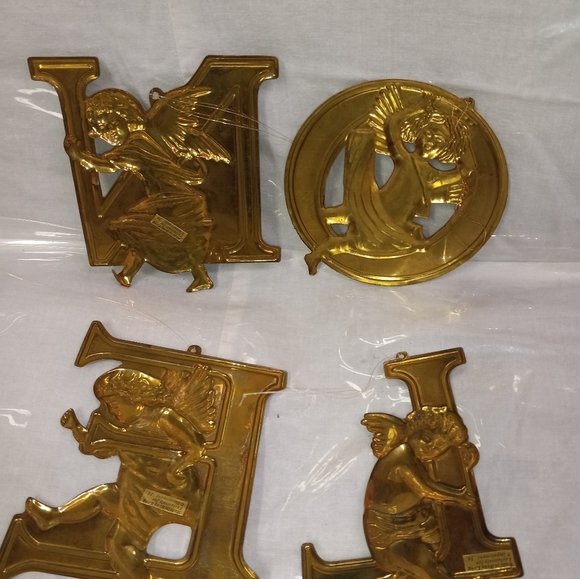 Department 56 Large Brass NOEL Angel Cherub Christmas Ornaments - Picture 6 of 8